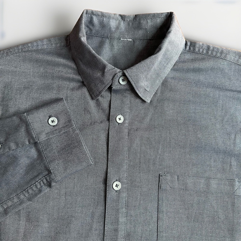 Lululemon Brushed Cotton Overshirt Mens Large Blue Chambray Pocket Casual